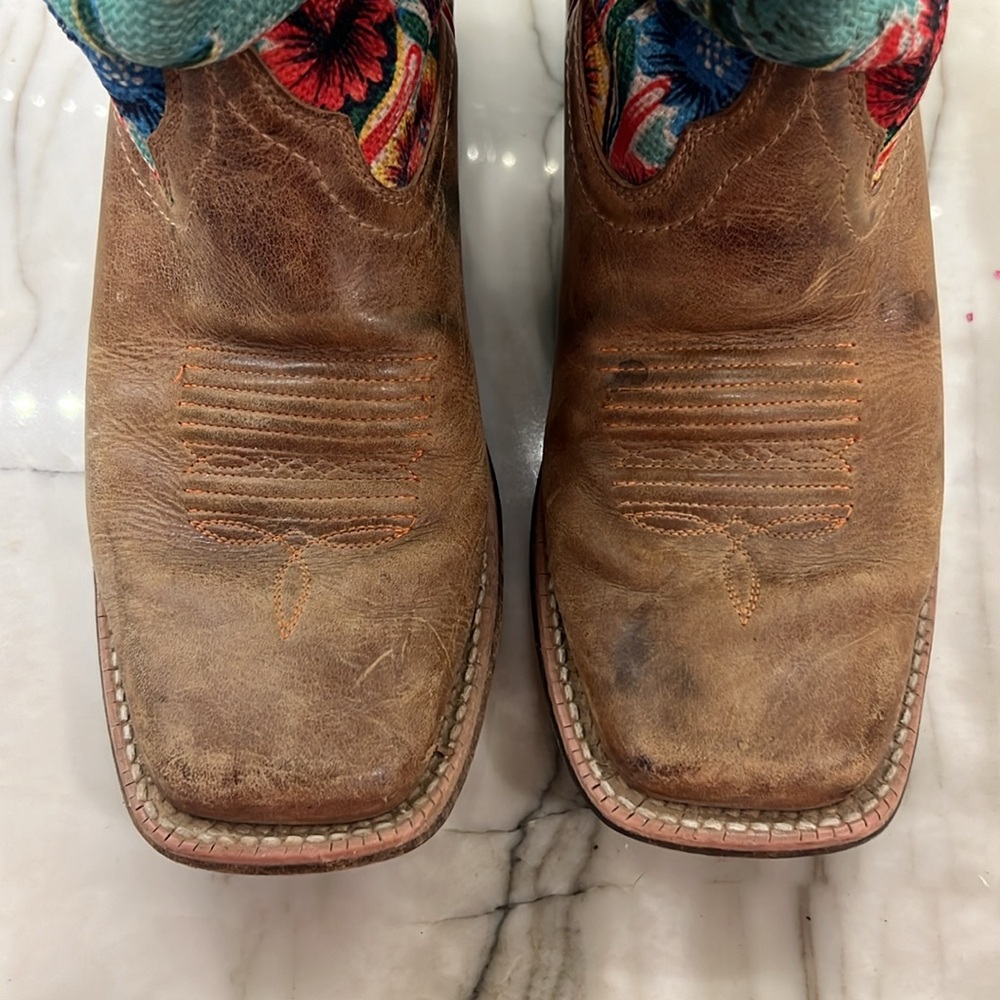 Ariat® Ladies Circuit Champion Floral Brown & Turquoise Boots - Picture 8 of 16